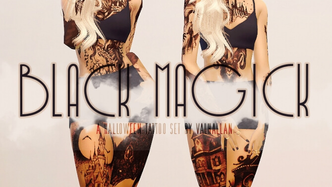 BLACK MAGICK two tattoo sets at Valhallan sims 4