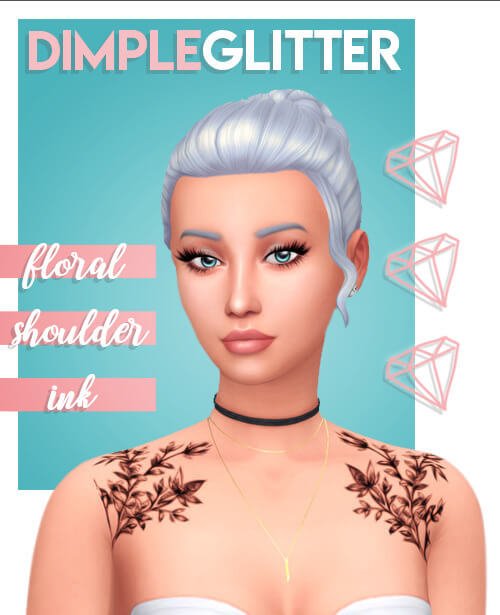 Burn Tattoo - Mischief Tattoo - Floral Tattoo by Dimple Glitter body sims 4 tattoos