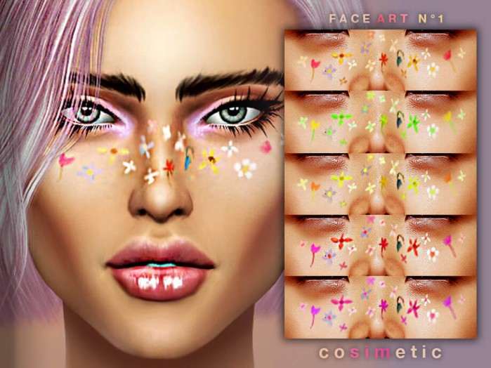 Face Art / Tattoo N1 by Cosimetic at TSR