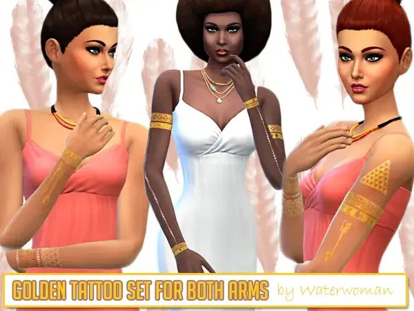 Golden Tattoo Set for Arms at Akisima