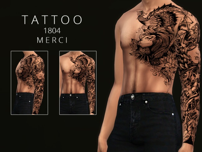 Tattoo 1804 Merci Left Side Men Tattoos
