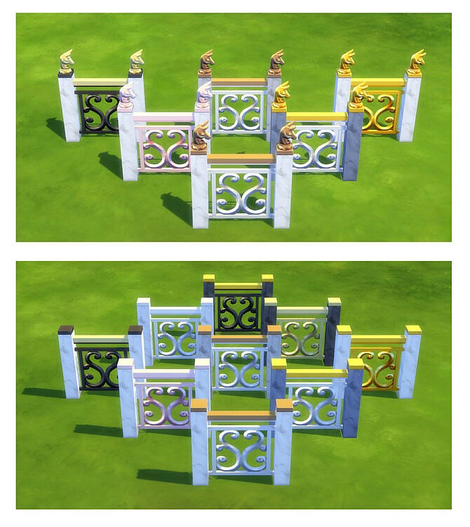 Absolutely Marbelous Fence and Railing Default by Menaceman44 at Mod The Sims 4