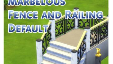 Absolutely Marbelous Fence and Railing Default by Menaceman44 at Mod The Sims 4