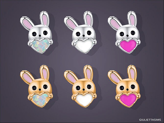 Bunny Heart Earrings by feyona at TSR