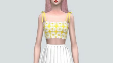 Flower Lace Crop Top A 7 at Marigold