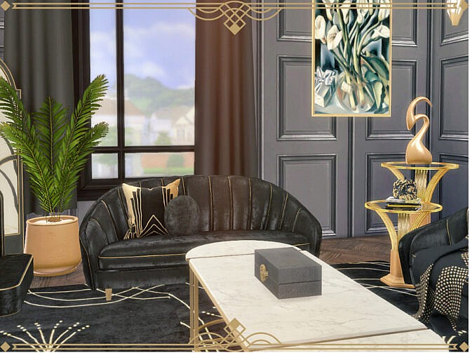 Retro Art Deco Living and Dining Room by Summerr Plays at TSR