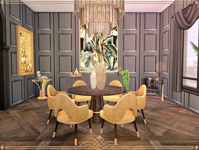 Retro Art Deco Living and Dining Room by Summerr Plays at TSR