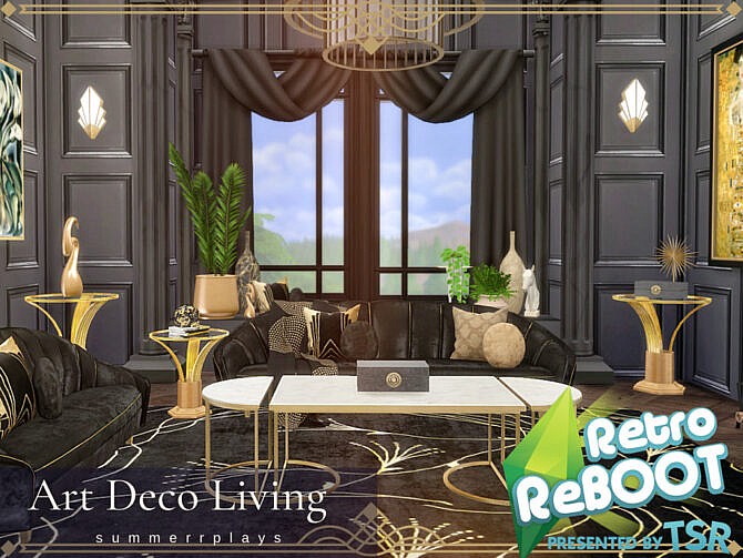Retro Art Deco Living and Dining Room by Summerr Plays at TSR