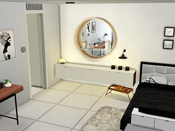 Round Mirror with Functional Glass Shelf by TyrAVB at TSR