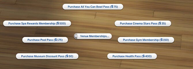 Venue Memberships and Lot Fees by adeepindigo at Mod The Sims 4