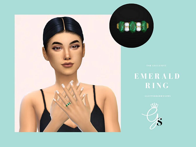 Emerald Engagement Ring by Glitterberryfly at TSR
