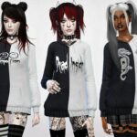 Graphic Half Black Half White Hoodie by MaruChanBe at TSR