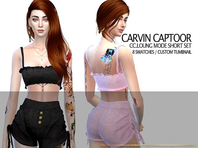 Loung Mode Crop Top Set by carvin captoor at TSR