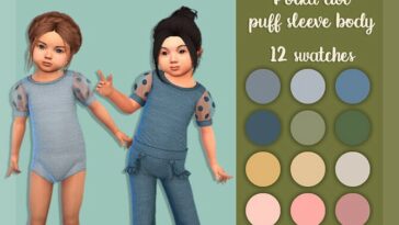 Polka dot puff sleeve body by MysteriousOo at TSR