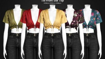 Tie Front Silk Top at Gorilla