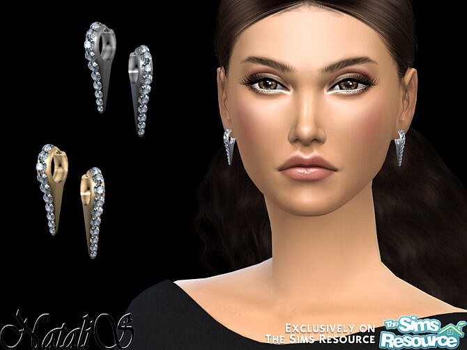 Needle crystal earrings by NataliS at TSR