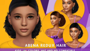 Abena Hair REDUX KIDS by SonyaSimsCC at TSR