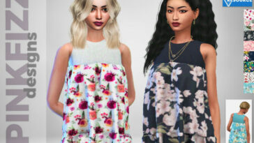 Baby Doll Flower Top by Pinkfizzzzz at TSR