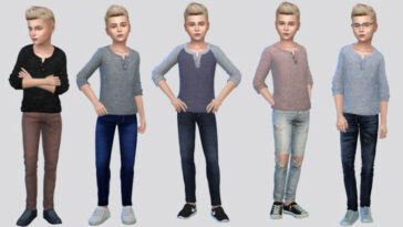Basic Henley Shirt Boys by McLayneSims at TSR