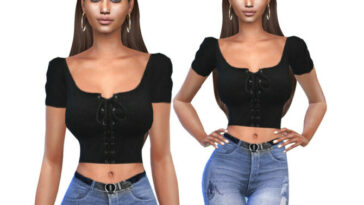 Black Casual Crop Tops by Saliwa at TSR