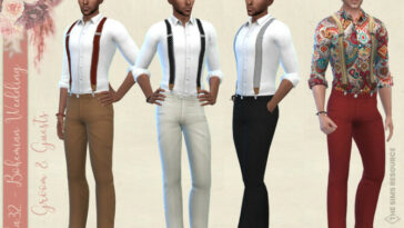 Bohemian Wedding Groom suit by Birba32 at TSR