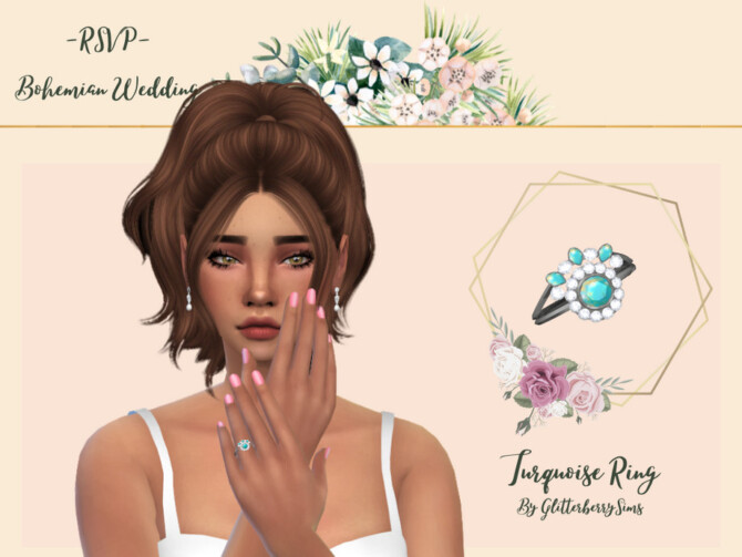 Bohemian Wedding Turquoise Ring by Glitterberryfly at TSR