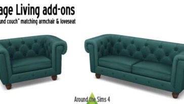 Cottage Life add-ons Matching armchair & loveseat at Around the Sims 4