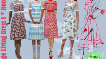 Cottage Living Dress 1 Recolors at Annett’s Sims 4 Welt