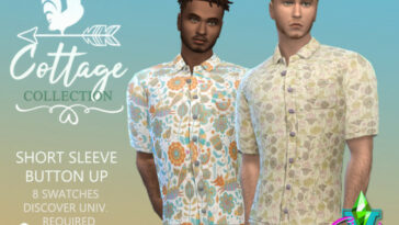 Cottage Short Sleeve Button Up by SimmieV at TSR