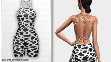 Cow Print Jumpsuit MC225 by mermaladesimtr at TSR