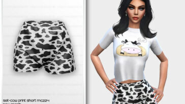 Cow Print Short MC224 by mermaladesimtr at TSR