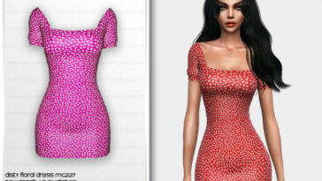 Ditsy Floral Dress MC227 by mermaladesimtr at TSR