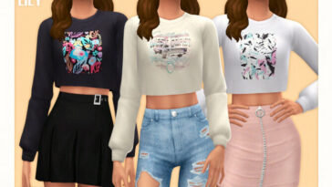 Dreamer Crop Sweater 03 by Black Lily at TSR