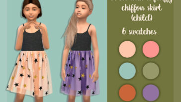 Dress with a fluffy chiffon skirt (child) by MysteriousOo at TSR