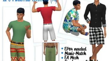 EP04 BELTED SHORTS (M) at Sims4Sue