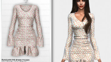 Floral Print Frill Dress MC220 by mermaladesimtr at TSR