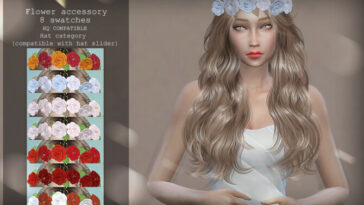 Flower Hair Accessory by Aurum at TSR
