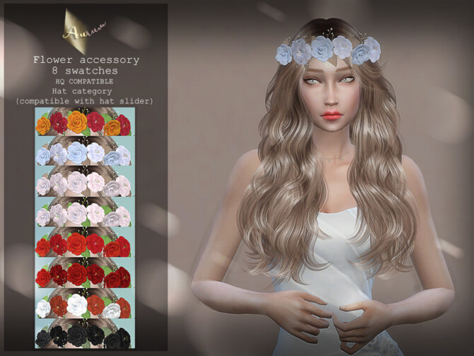 Flower Hair Accessory by Aurum at TSR