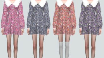 Frill Collar Mini Dress V2 at Marigold