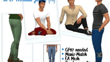 GP07 ROLLED JEANS (M) at Sims4Sue