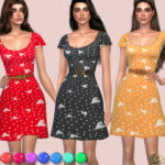 Heart Pattern Belted Sundress by Harmonia at TSR