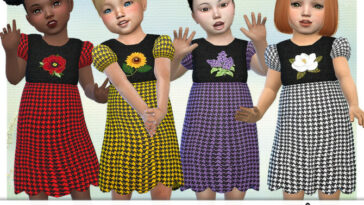 Houndstooth Flower Dress by Pelineldis at TSR