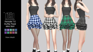 ITSI Ruffle Plaid Skirt by Helsoseira at TSR