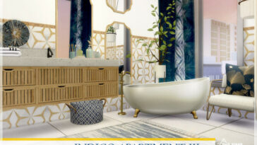 Indigo Apartment Bathroom I by Lhonna at TSR