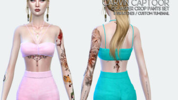 Jasper Crop Pants Set by carvin captoor at TSR