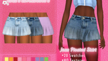 Jean Pleated Skirt by B0T0XBRAT at TSR