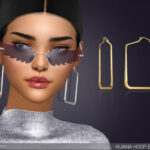 Kijana Square Hoop Earrings by feyona at TSR