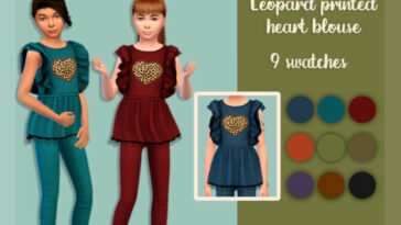 Leopard printed heart blouse by MysteriousOo at TSR