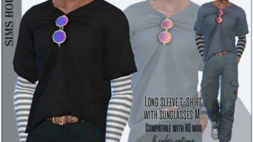 Long sleeve t-shirt with sunglasses M by Sims House at TSR