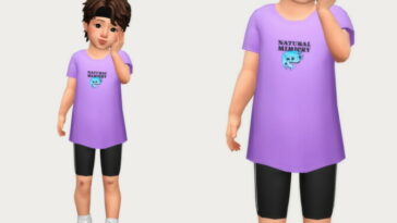 Long tee & biker shorts at Casteru